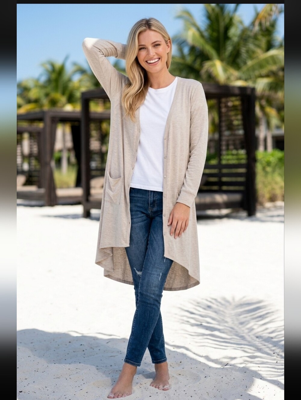 Elegant Beige Women's Sweater